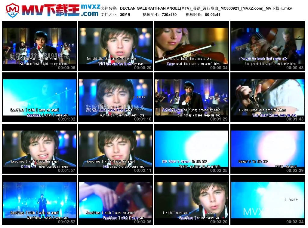 DECLAN GALBRAITH-AN ANGEL(MTV)_英语_流行歌曲_MC800921